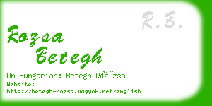 rozsa betegh business card